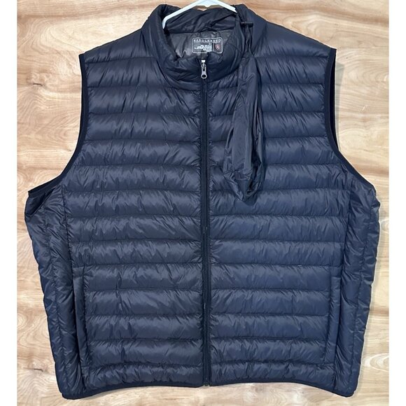 Saddlebred 3X Men Puffer Vest Down Feather Black Sleeveless Jacket Packable Bag - Picture 1 of 6